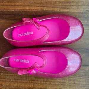 Mini Melissa Pink Dress Shoes with Glossy Finish